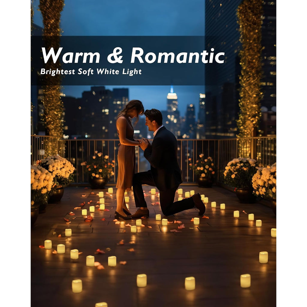 Homemory 24Pack Flickering Flameless Votive Candles For Wedding Decoration, 200+Hour Warm White Battery Operated Led Tealight, Electric Fake Candles For Party, Receptions, Halloween, Christmas