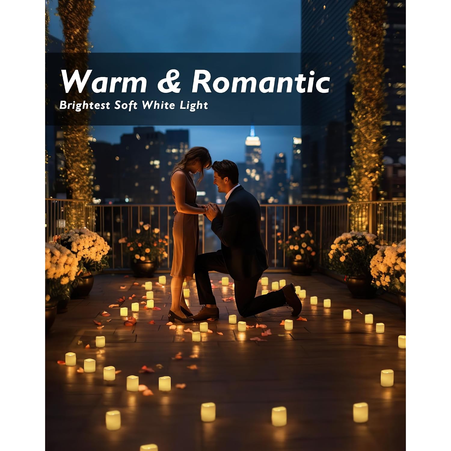 Homemory 24Pack Flickering Flameless Votive Candles For Wedding Decoration, 200+Hour Warm White Battery Operated Led Tealight, Electric Fake Candles For Party, Receptions, Halloween, Christmas
