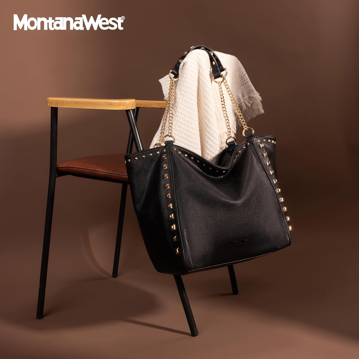 Montana West Large Tote Bag For Women Oversized Shoulder Purses With Chain Handbags