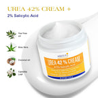 ASDToTio Urea Cream 42% - Foot Care for Dry Cracked Heels, Foot Lotion - With 2% Salicylic Acid, Tea Tree Oil, Shea Butter, Aloe Vera - For Feet, Hands, Heels, Elbows, Knees and More - 6 oz