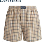 Lucky Brand Mens Boxer Shorts - 3 Pack Soft Cotton Relaxed Fit 4” Inseam Mens Underwear Boxers With Functional Fly