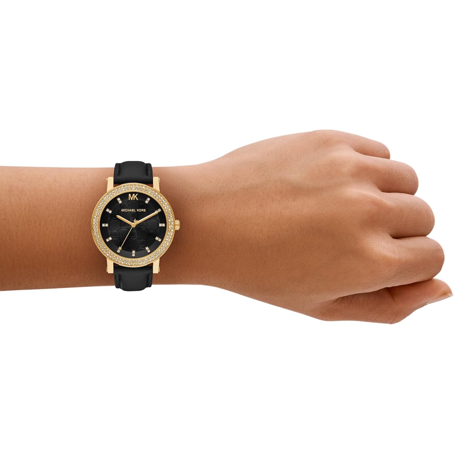 Michael Kors Corey Three-Hand Black Leather Watch