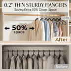Plastic Hangers 50 Pack, Heavy Duty Plastic Hangers For Clothes - Non-Velvet Slim Hangers With 360° Swivel Hook & Clothes Thin Hanger - Durable Coat Hangars, Space Saving Hanger - Black