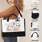 iAOVUEBY Teacher Appreciation Gifts, Best Teacher Gifts for Women, End of Year Teachers Gift from Student, Teachers Birthday Retirement Christmas Thank You Gift Baskets for Women, Canvas Tote Bag