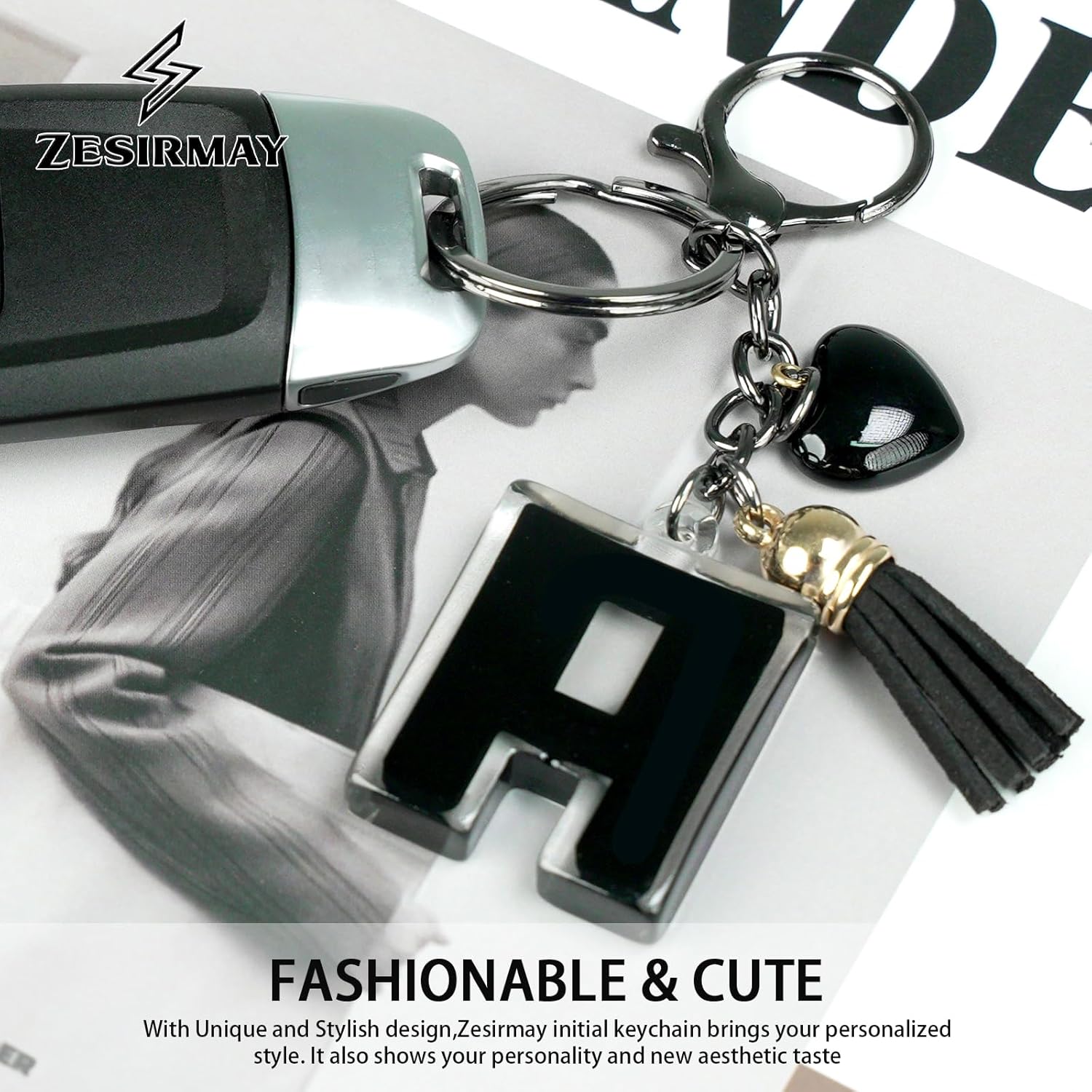 Initial Letter A-Z Keychains for Women,Pixel Letter Keychain Gifts for Girls Alphabet Keyring for Hangbag Backpack