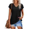 Womens Summer Tops 2026 Cap Sleeve Trendy V Neck Loose Fit T Shirts