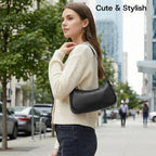 Small Shoulder Bag For Women Cute Mini Purse Trendy Vegan Leather Y2K Crescent Handbag