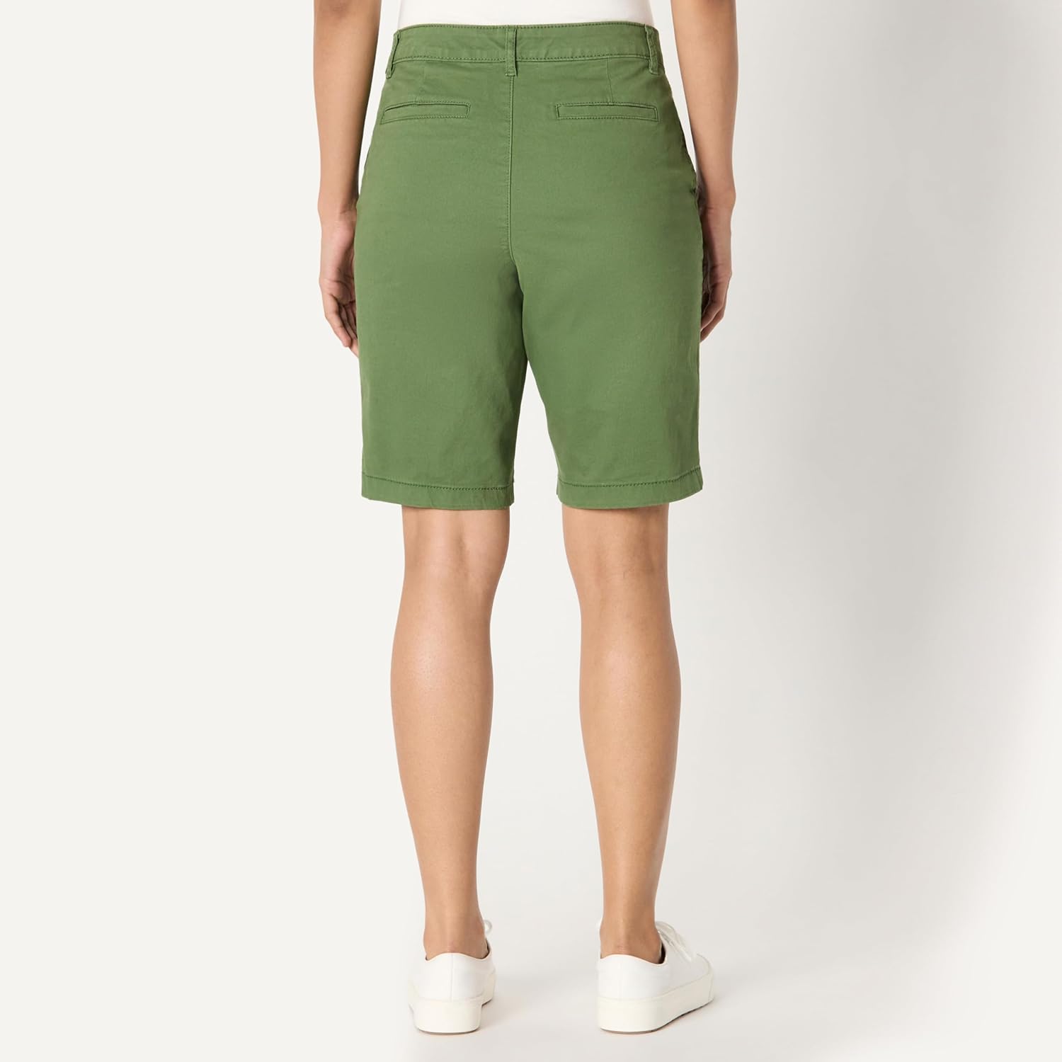 Women's Mid-Rise Slim-Fit 10" Inseam Bermuda Chino Shorts