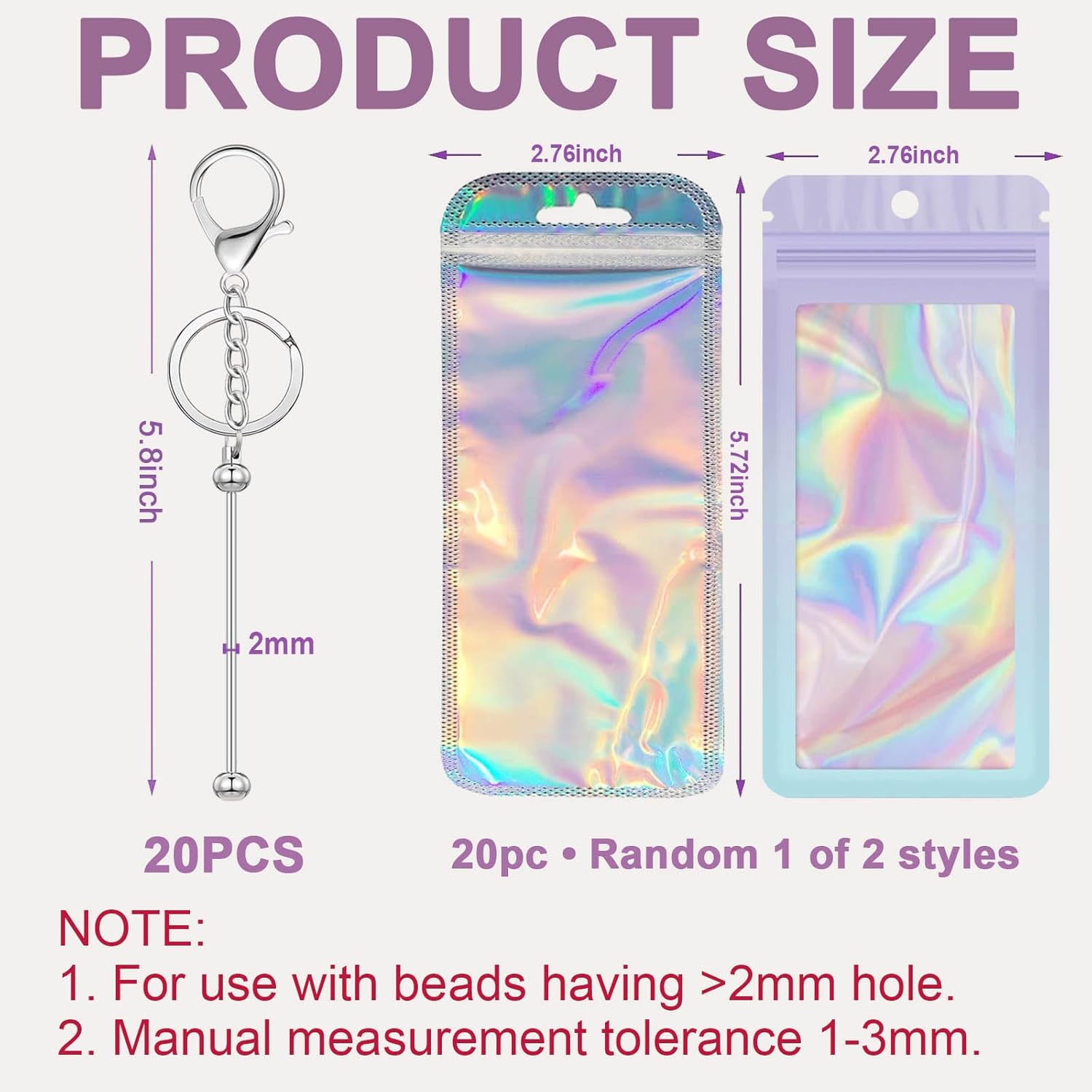 30/60/120 Pcs Beadable Keychain Bars Bulk Blank Creative Cute Keychains Bar for Beads Purse Keychains for Women Man
