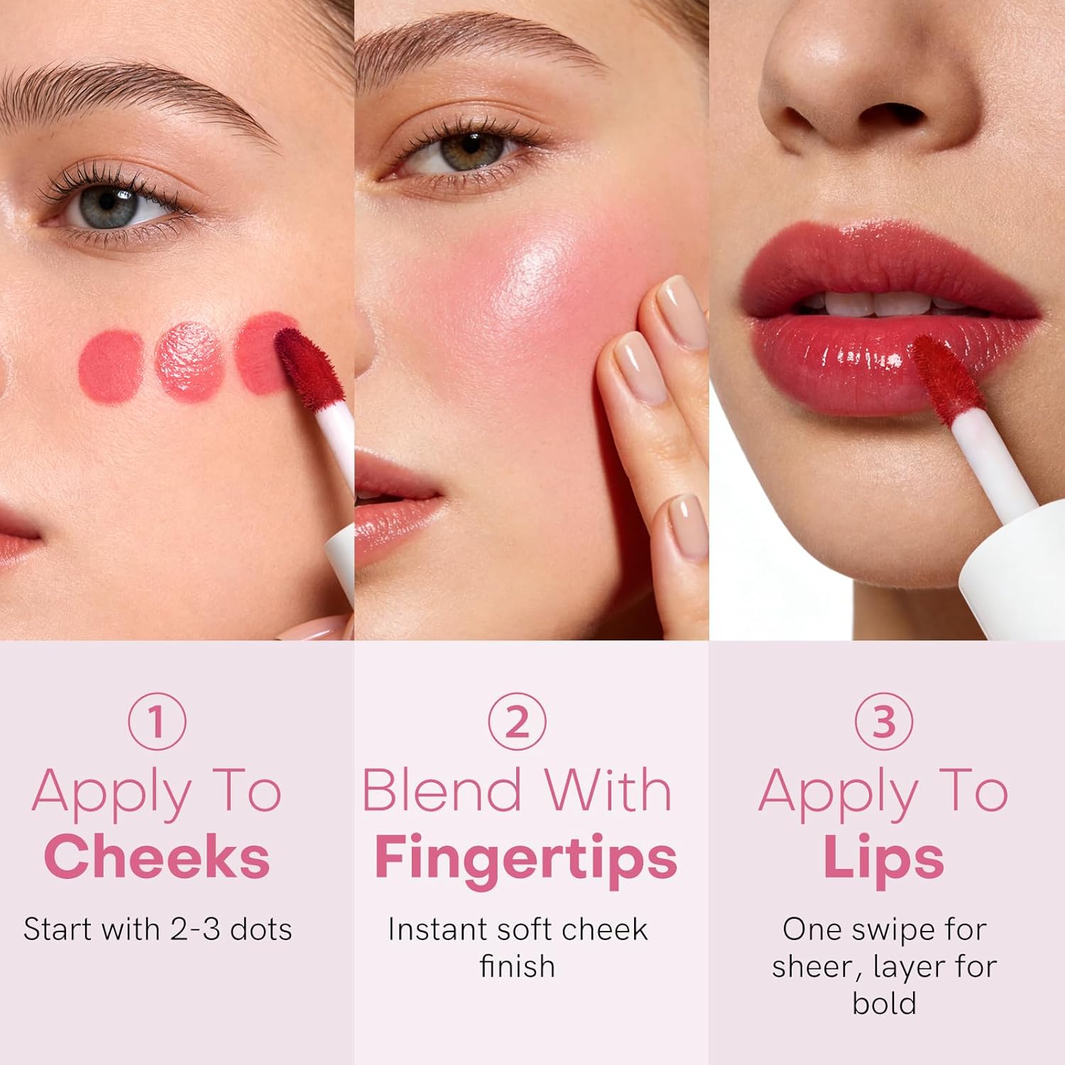 bayfree Lip Tint Stain Set, 2 PCS Korean Water Tint Lightweight Non-sticky, Waterproof Long Lasting Liquid Blush & Lip Stain, Transfer-Proof, Matte Finish Lip Color Makeup (made into jam)