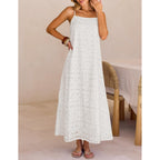Merokeety Women'S Summer Spaghetti Straps Sundress 2026 Casual Sleeveless Floral Lace Eyelet Boho Beach Maxi Dress
