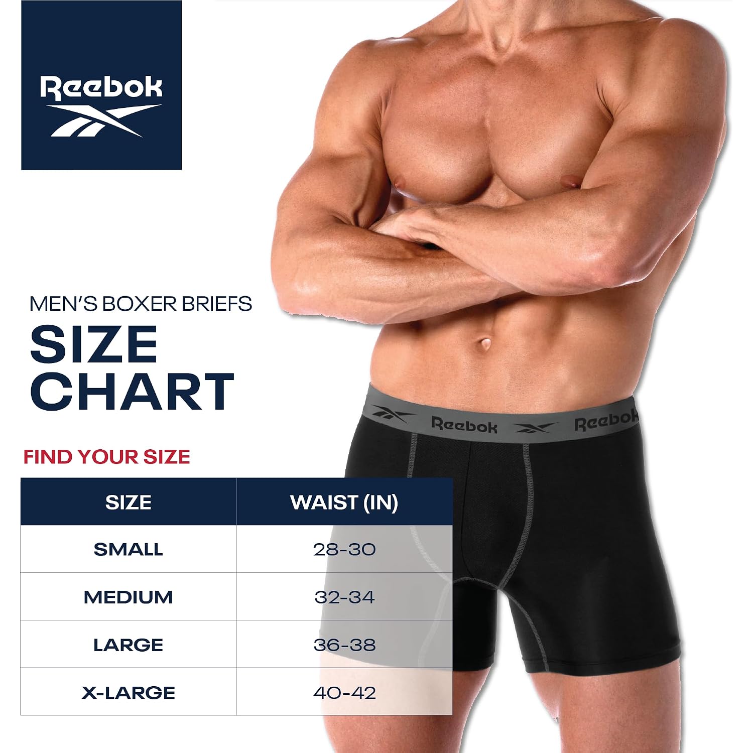 Reebok Mens Boxer Briefs - 8 Pack 6" Inseam Moisture Wicking Performance Mens Underwear Boxer Briefs With Contour Pouch