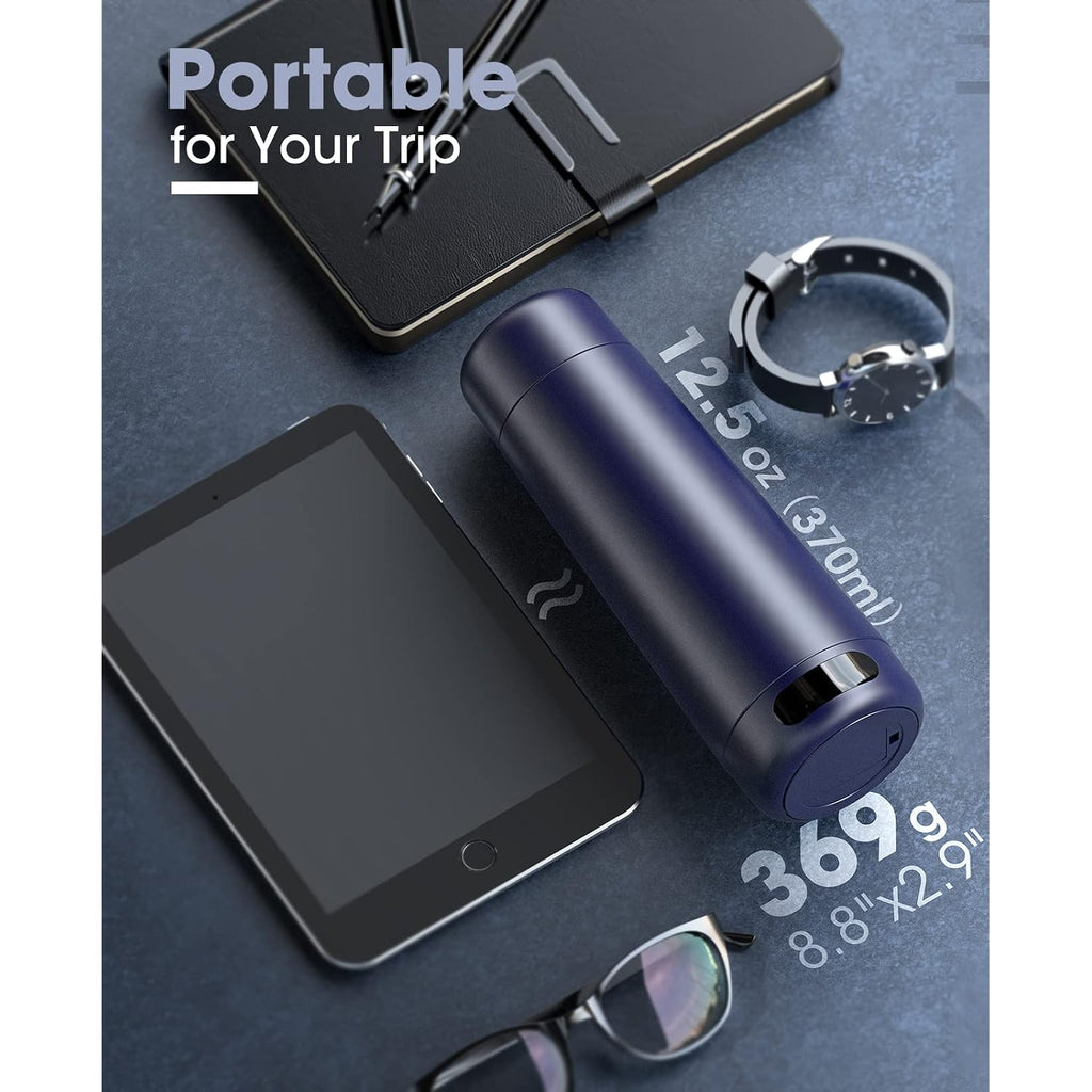 Nicewell Portable Electric Kettle For Travel Global Use 110-240V | Dual Voltage, 316 Stainless Steel, 6 Temp Presets, Lcd Display, 370Ml, Fast Boil, Auto Shut-Off, Keep Warm, Lightweight