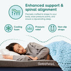 Sleepyhead Twin Xl Mattress Topper 2 Inch For College Dorm, Cooling Gel Memory Foam, Pressure Relief, Removable Washable Cover, Certipur-Us Certified (Xl Twin 2")