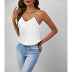 ETOSELL Silk Satin Tank Tops for Women V Neck Cami Summer Sleeveless Camisoles Adjustable Spaghetti Straps Blouses