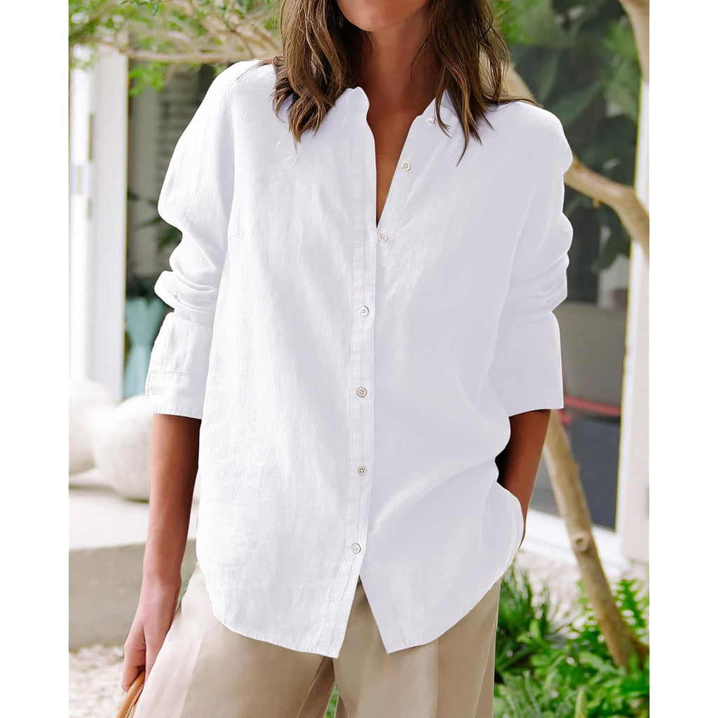 Button Down Shirts for Women Oxford Shirt Cotton Dress Shirts Collared Long Sleeve Wrinkle Free Blouse Tops