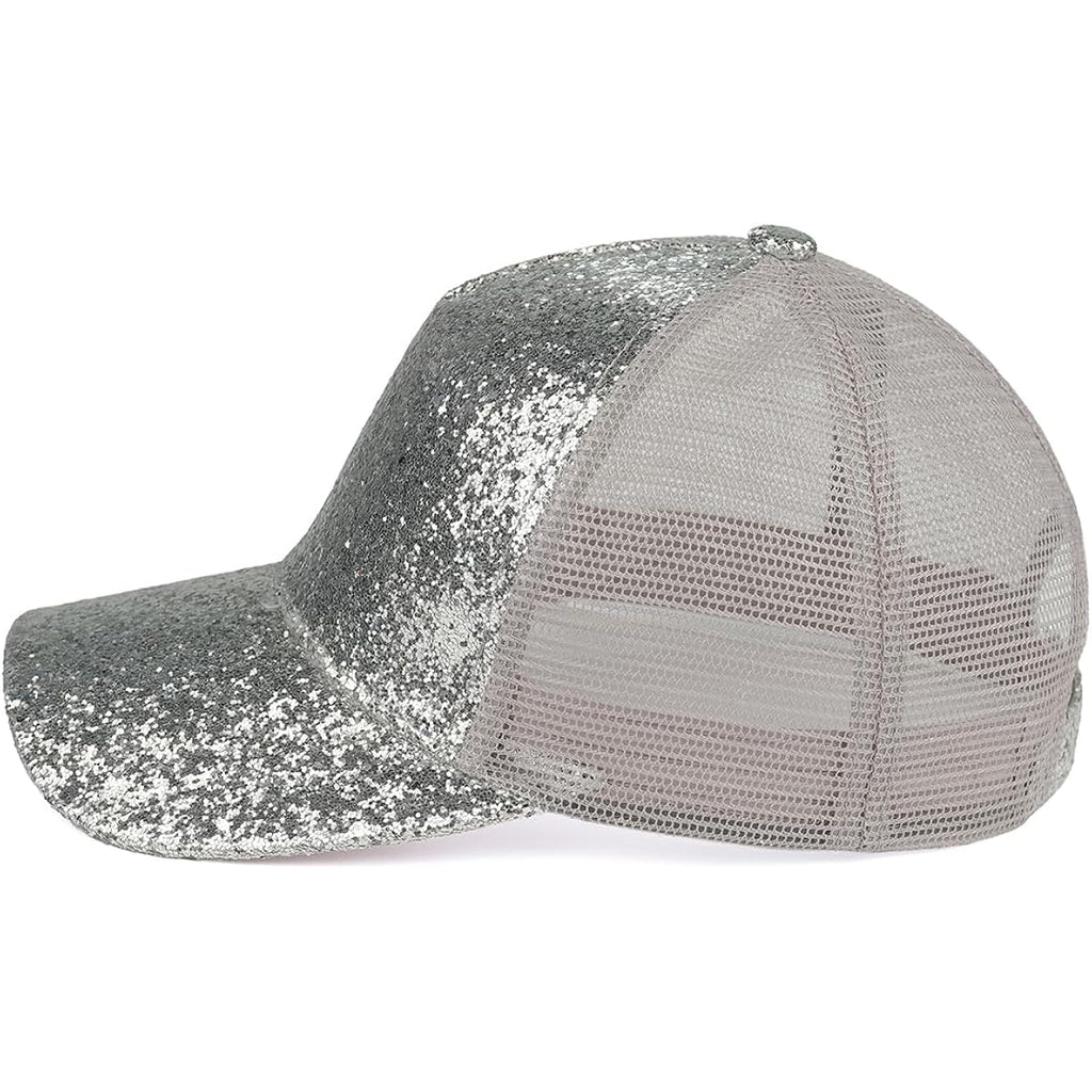 C.C Glitter Sequin Baseball Cap With Mesh
