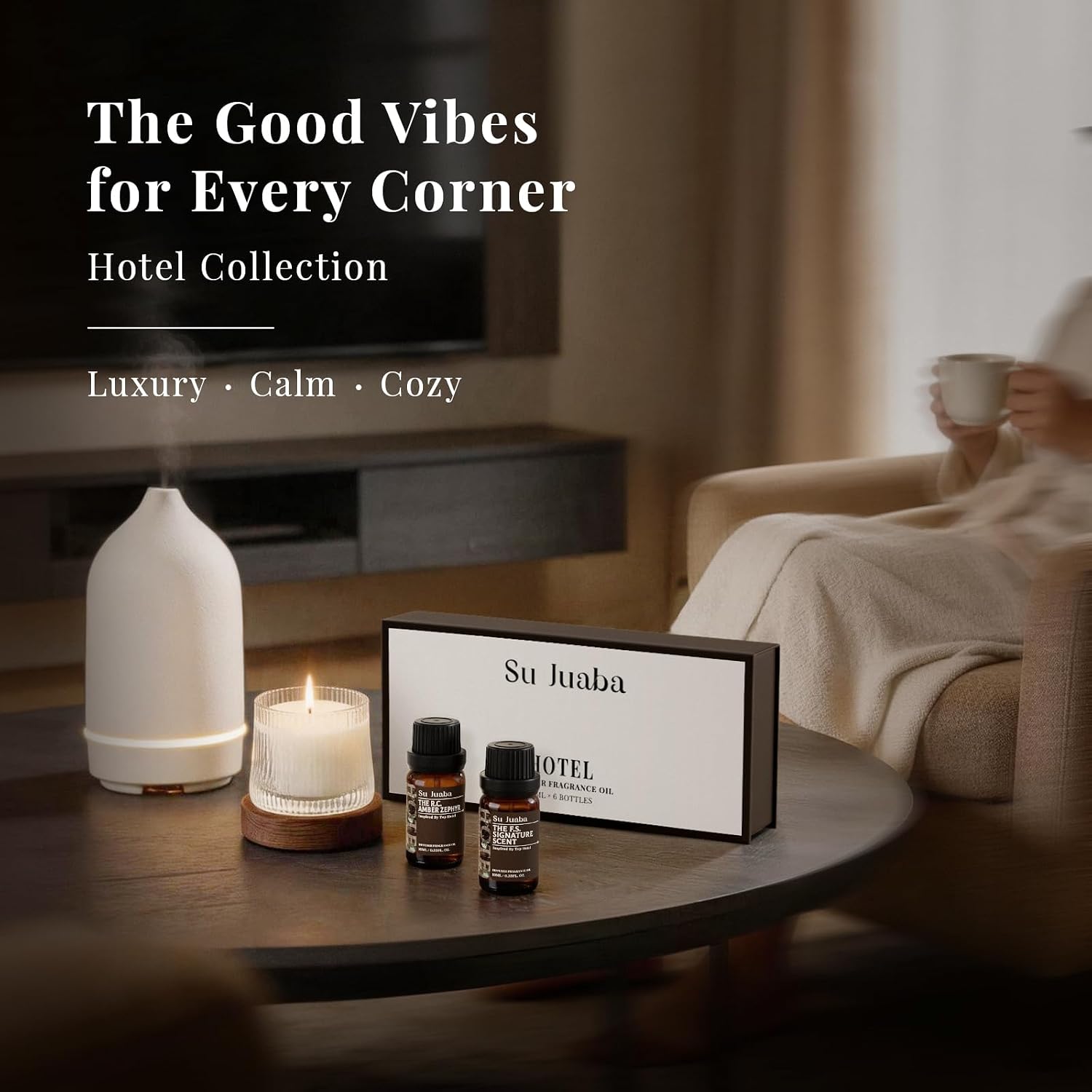 Su Juaba Hotel Collection Diffuser Oil Gift Set For Diffusers & Diy | Fragrance Oil Set,Luxury Scents Inspired By Iconic Hotels For Diffusers For Home,And Diy Crafting 6 Pack - 10 Ml/0.33 Fl Oz