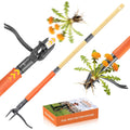 Stand Up Weed Puller Tool, 4-Claw Steel Head Deep Root Extractor With Dual-Eject Design, Real Bamboo Long Handle & Metal Anti-Slip Pedal, No Bending Dandelion Remover For Garden Lawn Yard