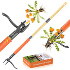Stand Up Weed Puller Tool, 4-Claw Steel Head Deep Root Extractor With Dual-Eject Design, Real Bamboo Long Handle & Metal Anti-Slip Pedal, No Bending Dandelion Remover For Garden Lawn Yard
