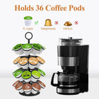 Kimiup Coffee Pod Holder, K Cup Organizer Compatible With K-Cups(36 Pods), Kitchen Detachable Coffee Pod Organizer For Countertop, Spins 360-Degrees