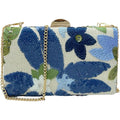 Women'S Sequin Floral Embroidery Evening Beaded Clutch Bags Elegant Mini Crossbody Purses Wedding Party Bag