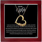 ziella Jewelry To My Wife Necklace -Family's Love Engraved Name Pendant, Personalized Heart Custom Necklace for Women