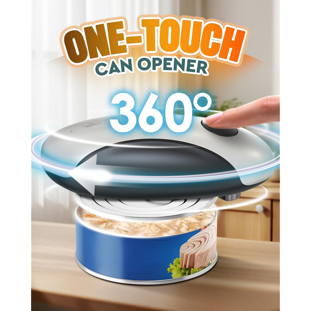 Zoomsnail Electric Can Opener, Automatic Rechargeable Can Openers With One-Touch Smooth Edge & Magnetic Lid - Hands-Free Easy-Grip Opener For Seniors With Arthritis And Most Cans