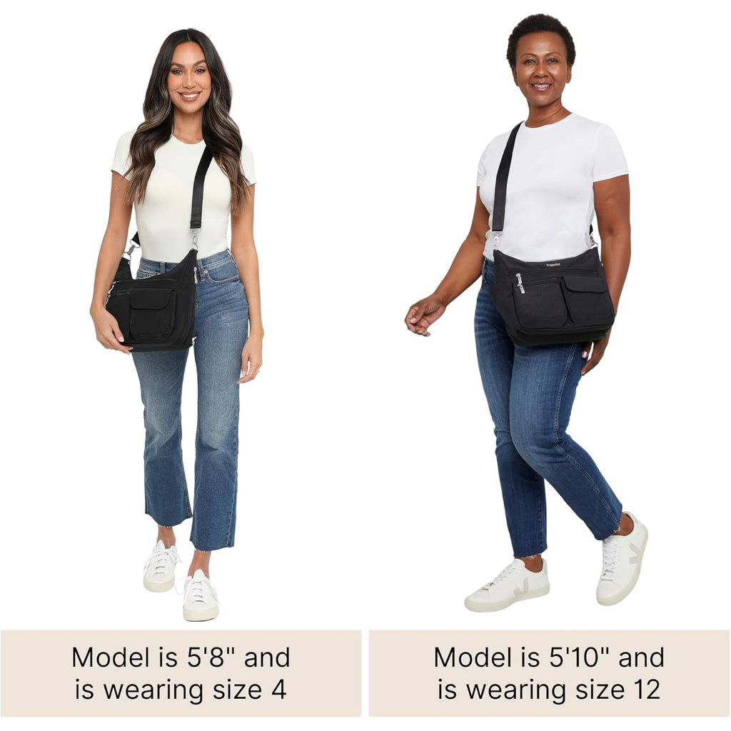 Baggallini Modern Everywhere Crossbody Bag for Women 11x9x4.5 Rfid Hobo Bag