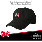 Disney Minnie Mouse Dad Hat, Cotton Adjustable Baseball Cap with Curved Brim Black