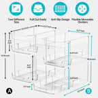 Delamu 2 Sets Of 3-Tier Bathroom Under Sink Organizers And Storage, Multi-Purpose Stackable Pantry Organization And Storage, Pull Out Clear Kitchen Bathroom Cabinet Organizer With Movable Dividers | Storage