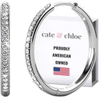 Cate & Chloe Bianca 18K Gold-Plated Hoop Earrings | Dainty Jewelry for Women | Round Cut Simulated Diamond Crystals | Sparkling Small Hoops | Mother's Day, Birthday Gift for Her