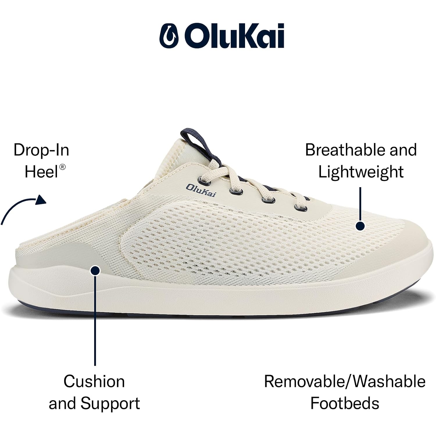 Olukai Moku Pae Slip-On Men'S Boat Shoes, Breathable Mesh Deck Shoes, Lightweight Water-Friendly Beach Sneakers For All-Day Comfort