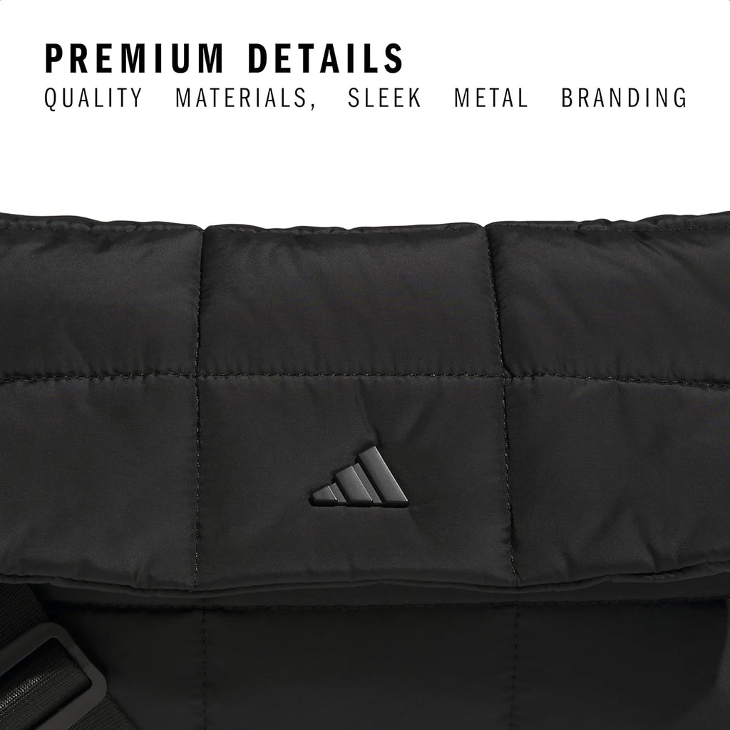 Adidas Unisex Quilted Crossbody Bag – Soft Cushioned Puffer Purse, Foldover