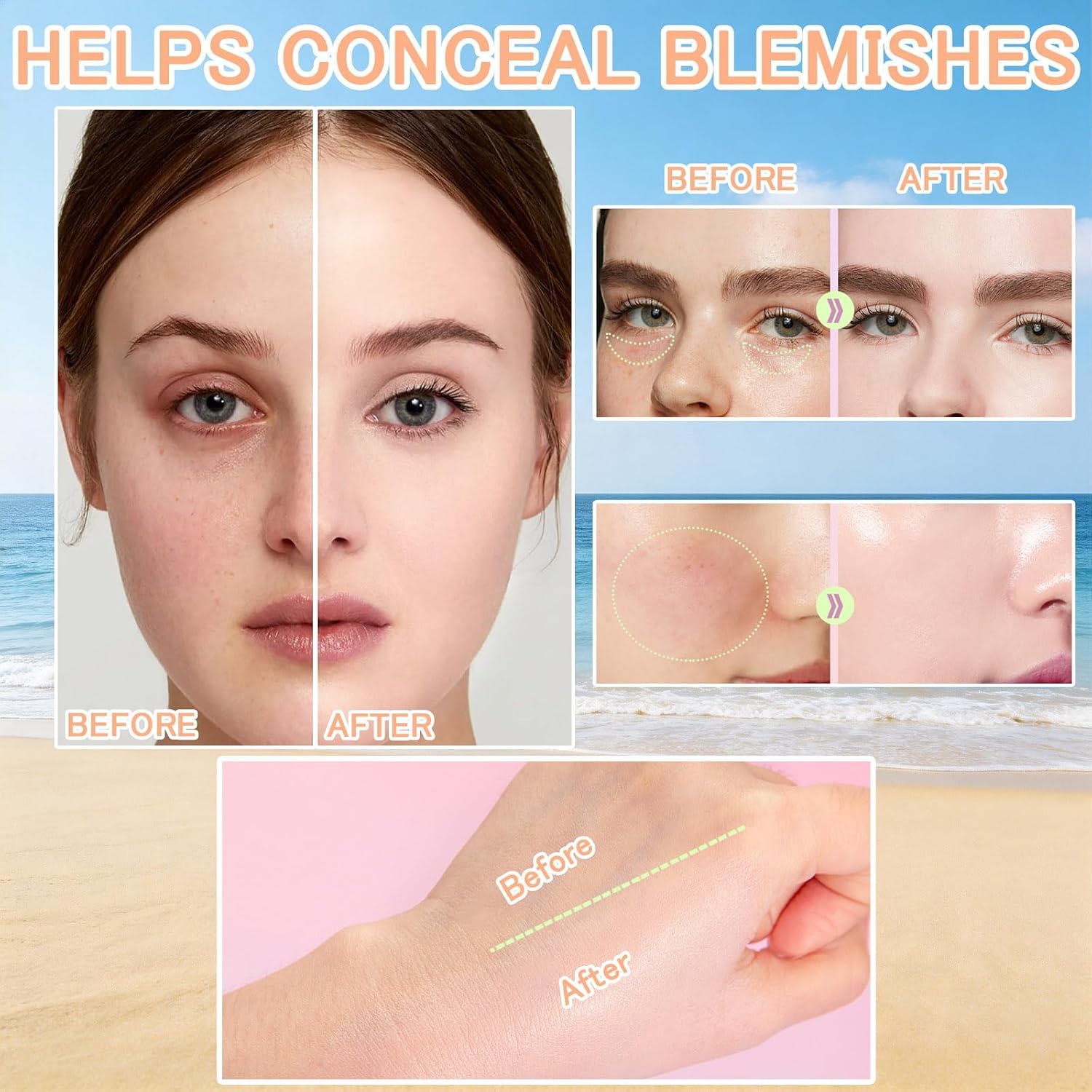 2 Pcs 3 In 1 Primer For Face Before Makeup, Sunscreen Isolation Cream Spf 50, Face Primer One Step Color Corrector, Moisturizing Skin Tone Correcting Oil Control