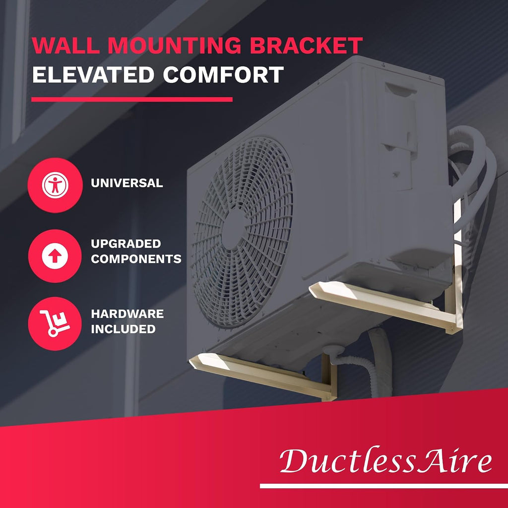 Outdoor Wall Bracket - Mini Split Mounting Bracket - Ductless Air Conditioner Wall Mount - Mini Split Ac/Heating System Accessories For Window Ac, Hvac, Heat Pump & More (9000-36000 Btu)