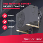 Outdoor Wall Bracket - Mini Split Mounting Bracket - Ductless Air Conditioner Wall Mount - Mini Split Ac/Heating System Accessories For Window Ac, Hvac, Heat Pump & More (9000-36000 Btu)