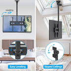 Ceiling Tv Mount For 26-65 Inch Tvs, 360° Swivel Full Motion Ceiling Mount Tv Bracket, Height Adjustable, Tilt Tvs Ceilings Mounts, Supports Up To 110 Lbs, Max Vesa 400X400Mm