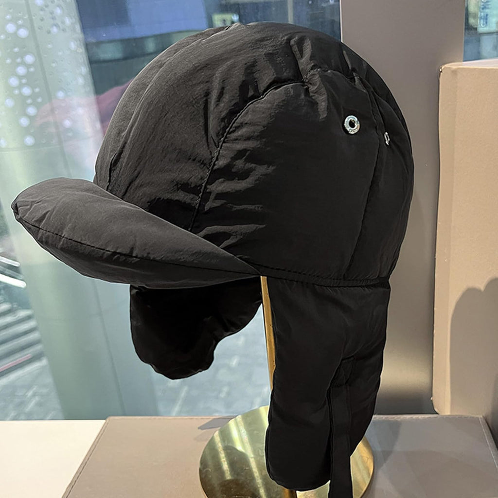 Women Winter-Warm Down-Trapper-Caps Cold-Weather Earflap-Hats Inner-Caps Puffy-Lightweight Balaclava-Caps Medium