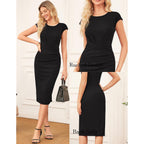 Grace Karin Women'S Wear To Work Dresses 2026 Cap Sleeve Sheath Bodycon Midi Dress Ruched Business Office Pencil Dress