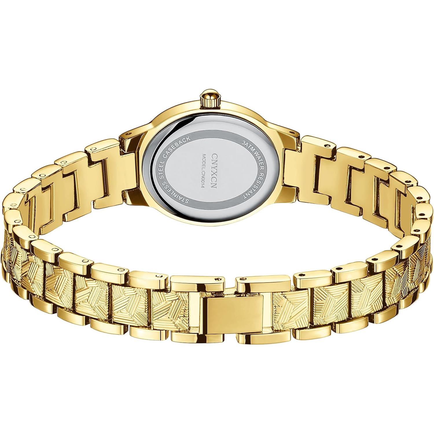 CNYXCN Vintage Gold Watches for Women with Oval Case,Roman Numeral Dial,Golden Tone Bracelet Strap,Water Resistant,Includes Tools
