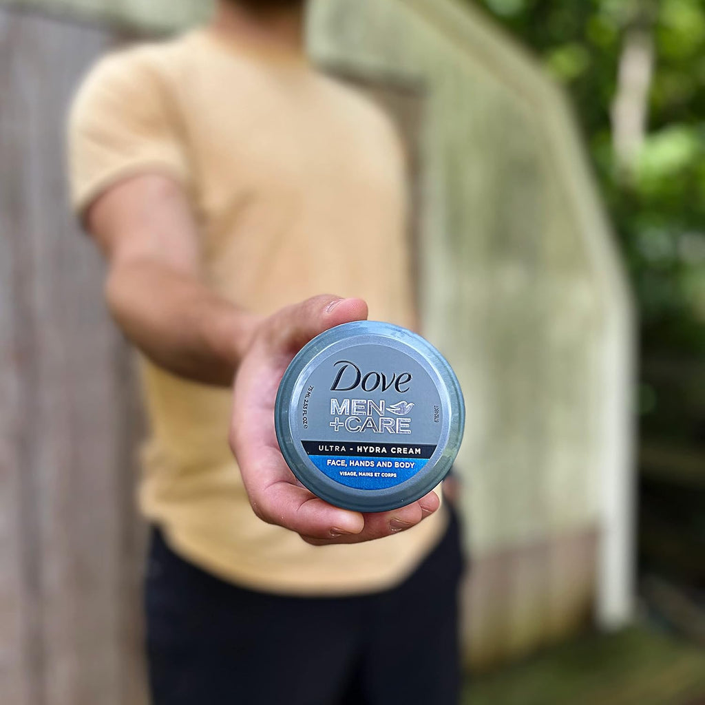 Dove Men+Care Ultra Hydra Cream, Face, Hands And Body Care, All Skin Types, 3-Pack Of 5.07 Oz Each, Jar