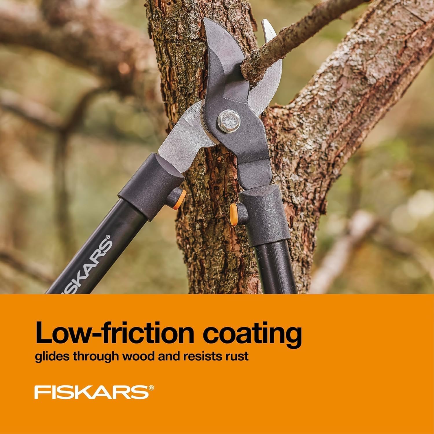Fiskars 28" Loppers For Tree Trimming, Heavy Duty, Rust-Resistant Sharp Bypass Steel Blade Loppers, Branch Cutter Up To 1.5" Diameter Cut Capacity, Shock-Absorbing Handle, Garden Tools