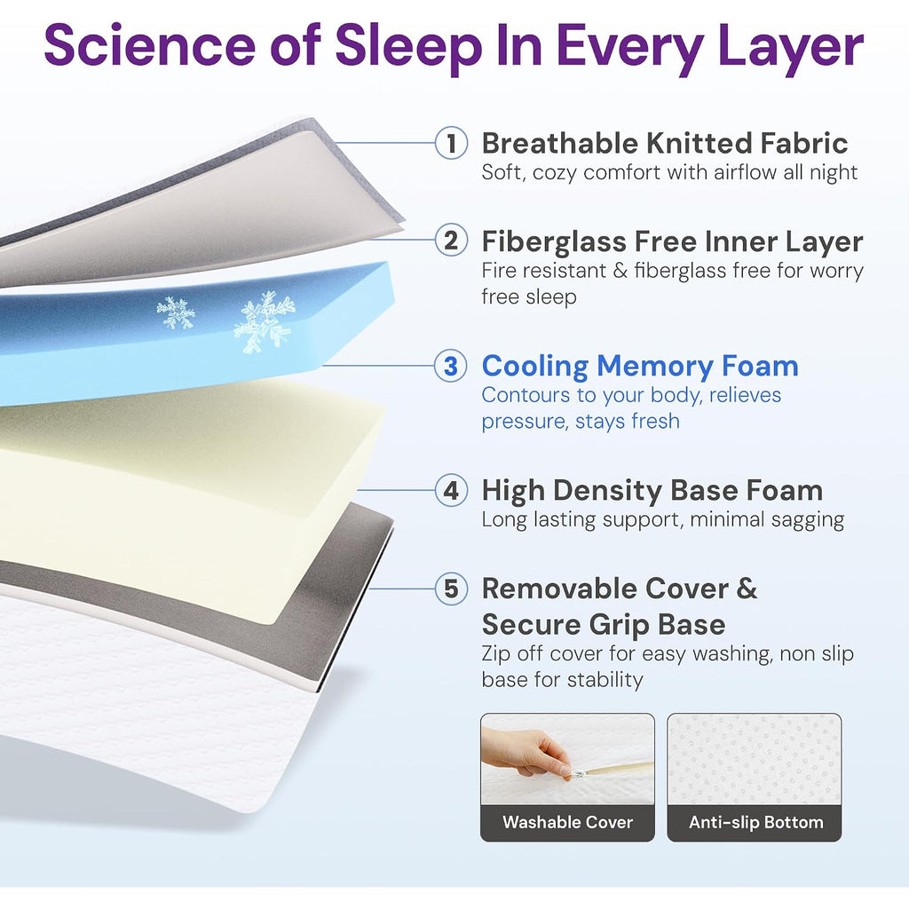 Gaeste 10 Inch King Cooling Gel Memory Foam Medium Feel Mattress Breathable Pressure Relief Certipur-Us Certified Foam, Mattress-In-A-Box Comfort & Supportive No Fiberglass (King, 10 In)