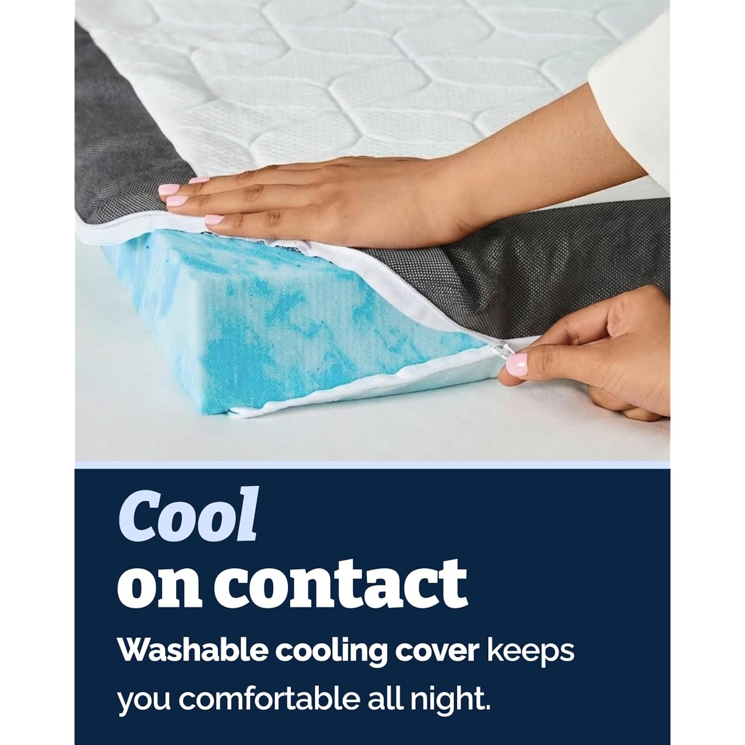 Memory Foam Mattress Topper & Cooling Cover - Dorm Room Essentials - 3 Inch