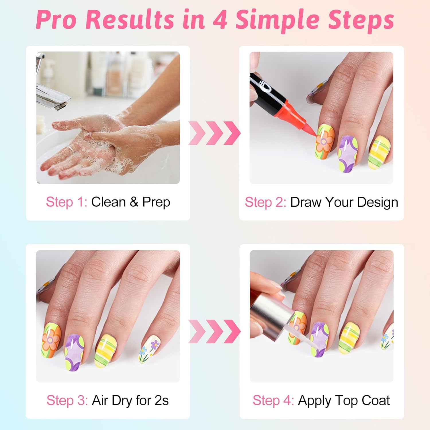 24 Colors Nail Art Markers Pens Set (12Pcs-Dual), Acrylic Nail Art Marker, 3D Dotting Liner Brush Quick-Drying Fine Tip Nail Polish Pen for DIY Home Salon, Beginners Manicure Drawing Tools