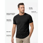 Jmierr Mens 3 Pack Cotton Hipster Hip Hop Longline Crewneck T-Shirt