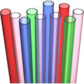Fiesta First 10 Extra Wide Long Reusable Hard Plastic Drinking Straws + Cleaning Brush - Fat Thick Large Jumbo Straws For Smoothies, Milkshakes, Thick Drinks - Assorted - Dishwasher Safe Bpa Free