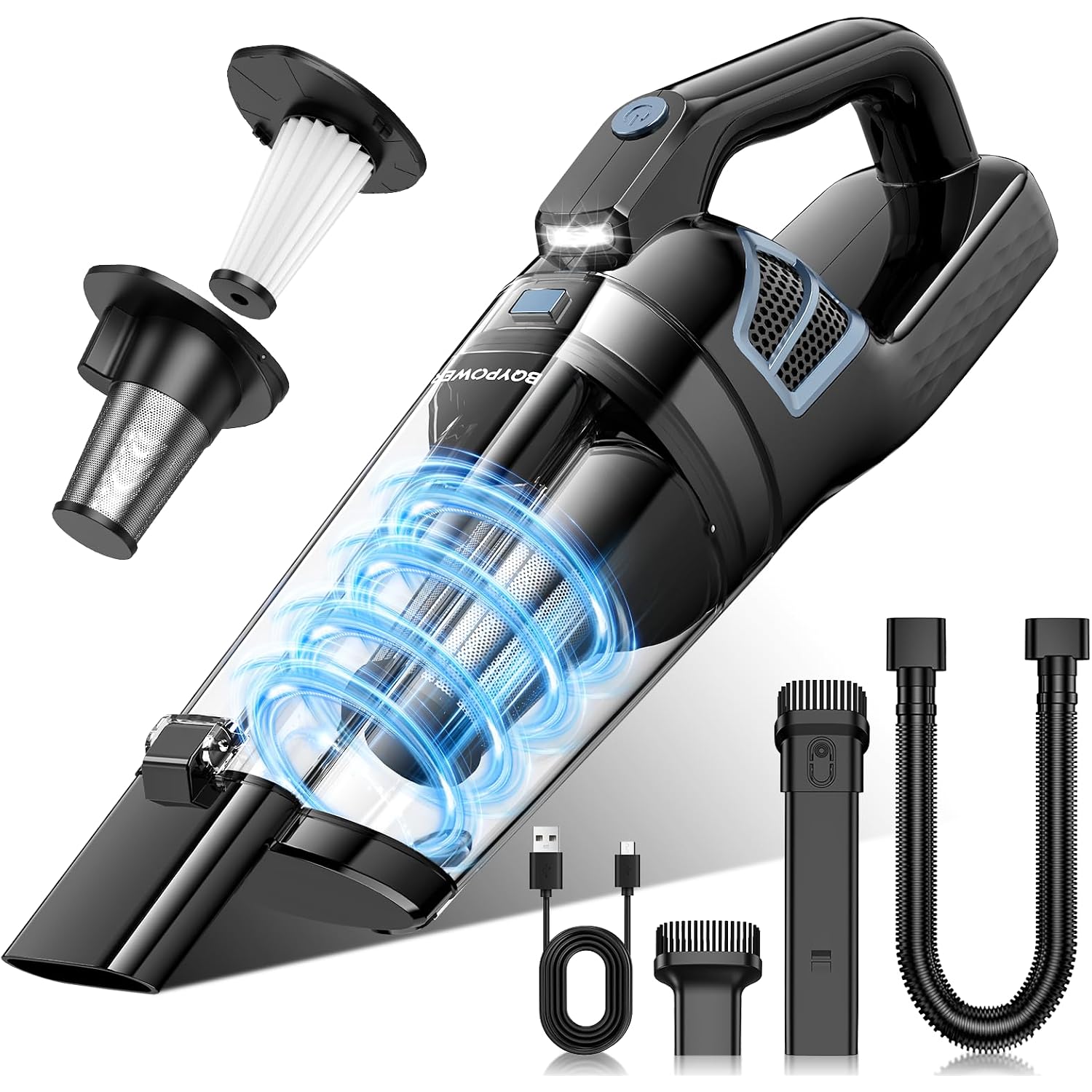 Bqypower Handheld Vacuum Cordless Rechargeable, Hand Held Car Vacuum