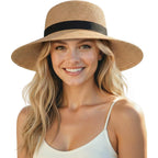 Sun Hats For Women Uv Protection, Packable Wide Brim Straw Hat For Men Beach Summer Vacation Travel